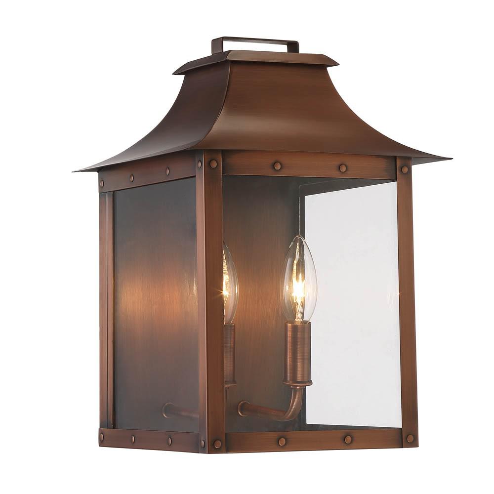 Manchester 2-Light Copper Patina Pocket Wall Light. Picture 1