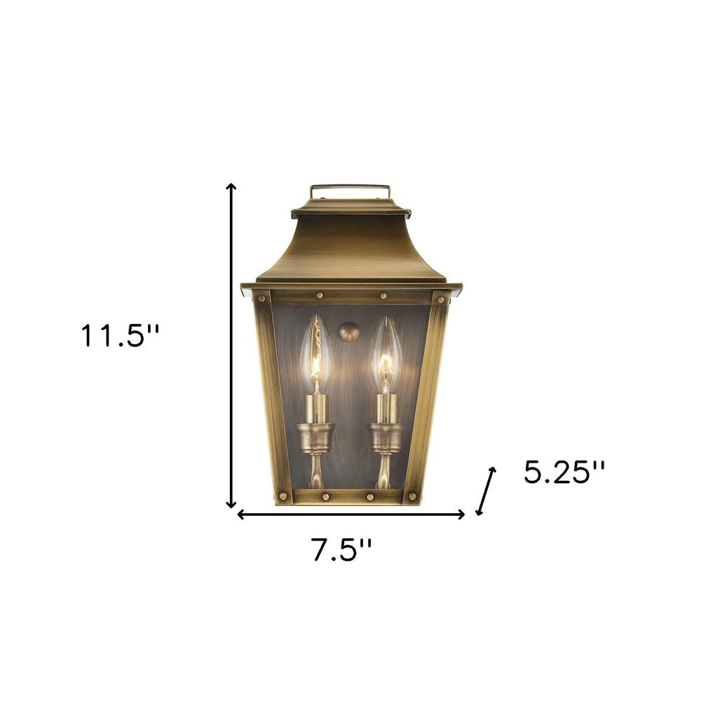 Coventry 2-Light Aged Brass Pocket Wall Light. Picture 4