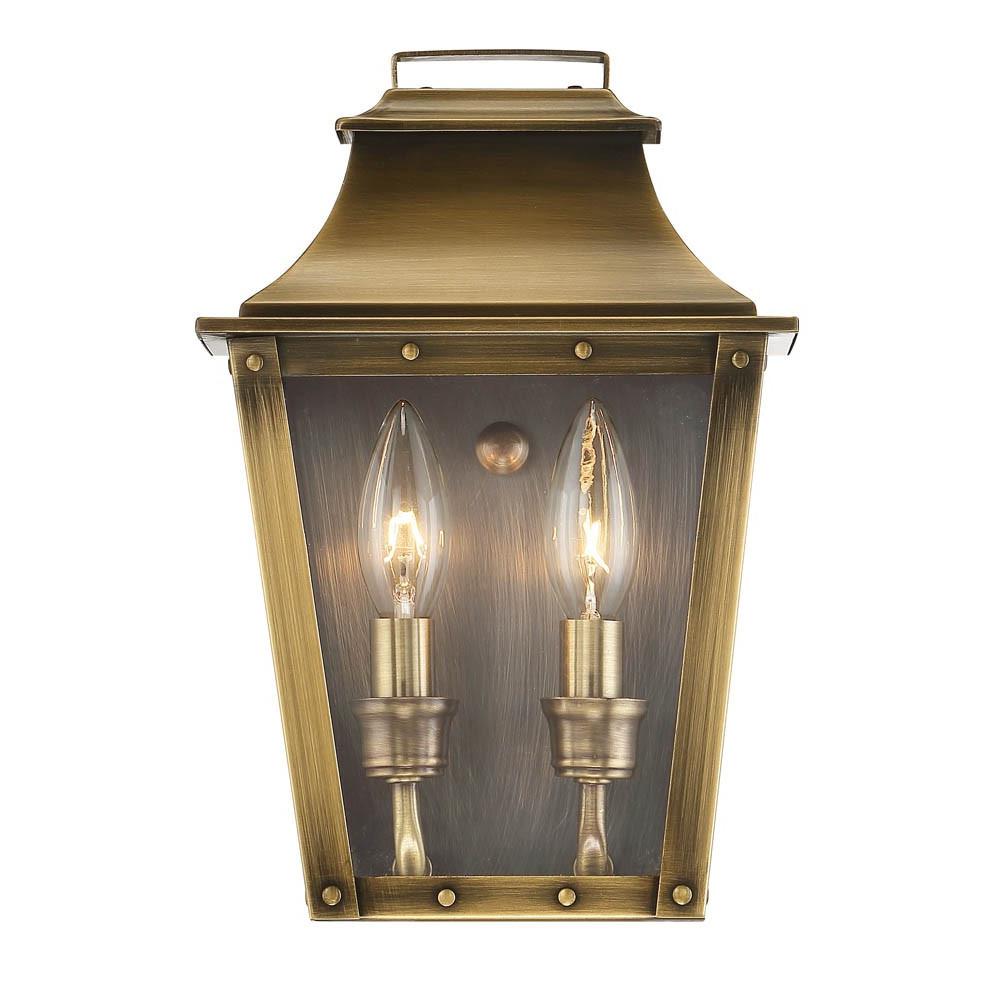 Coventry 2-Light Aged Brass Pocket Wall Light. Picture 3