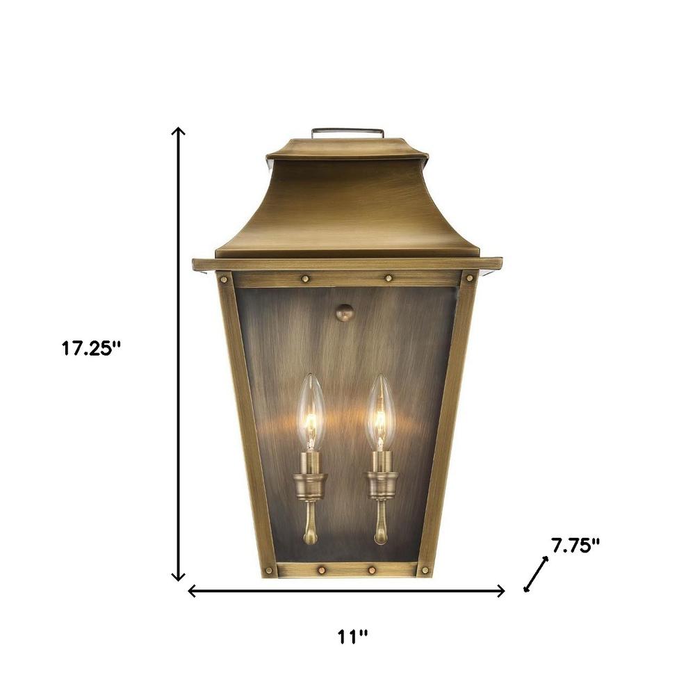 Coventry 2-Light Aged Brass Pocket Wall Light. Picture 4