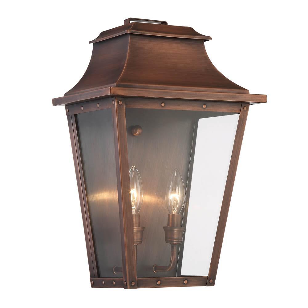 Coventry 2-Light Copper Patina Pocket Wall Light. Picture 1