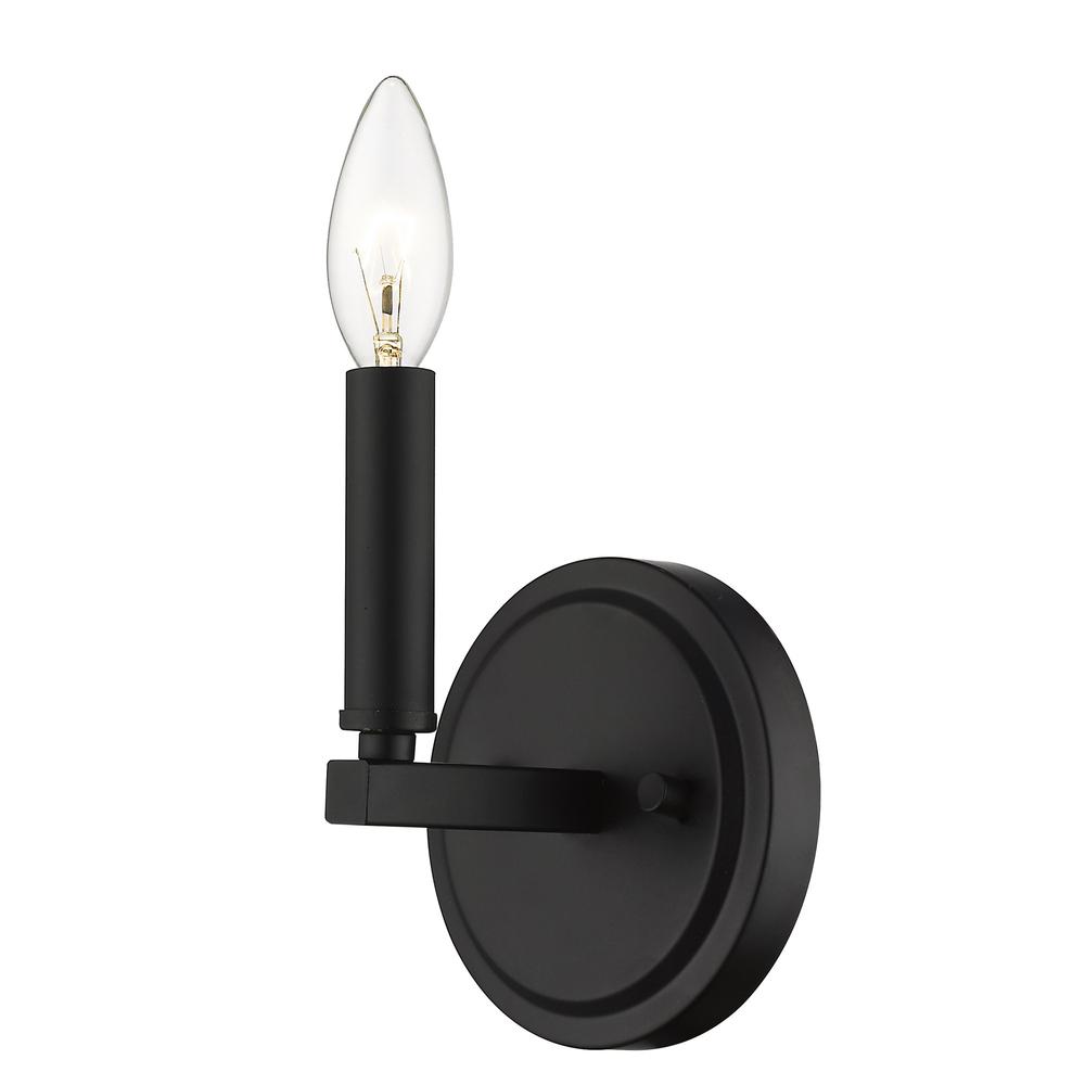 One Light Matte Black Wall Sconce. Picture 2