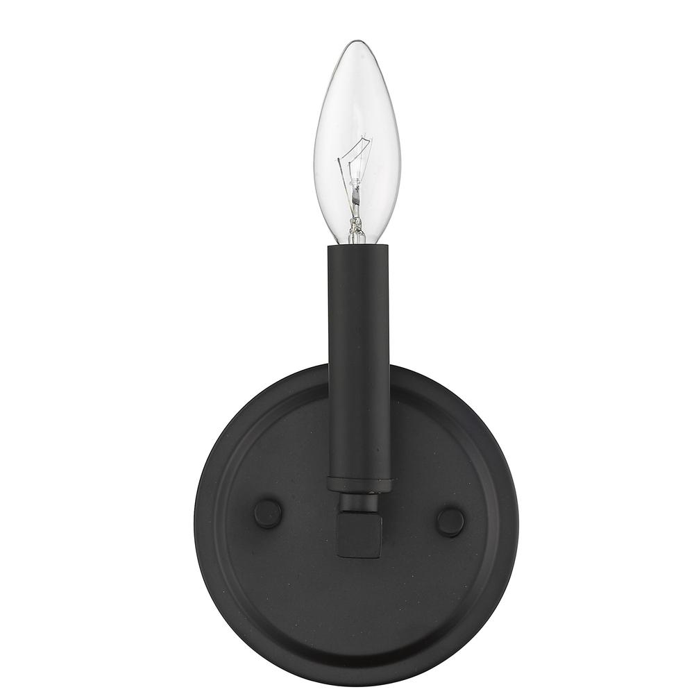 One Light Matte Black Wall Sconce. Picture 3