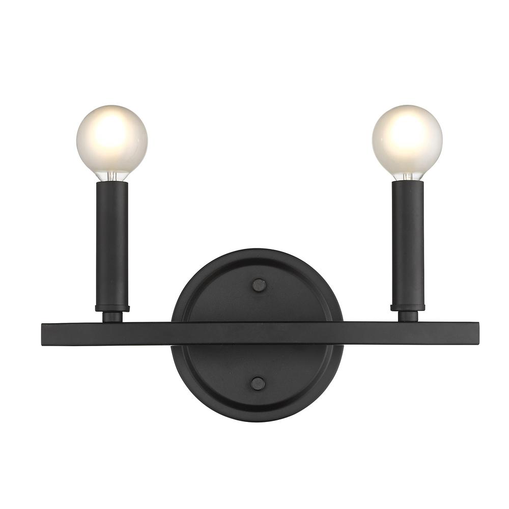 Two Light Matte Black Wall Sconce. Picture 7