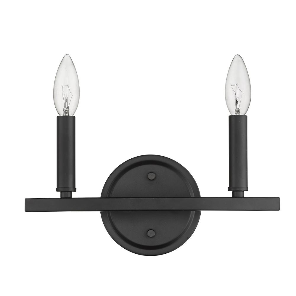 Two Light Matte Black Wall Sconce. Picture 8