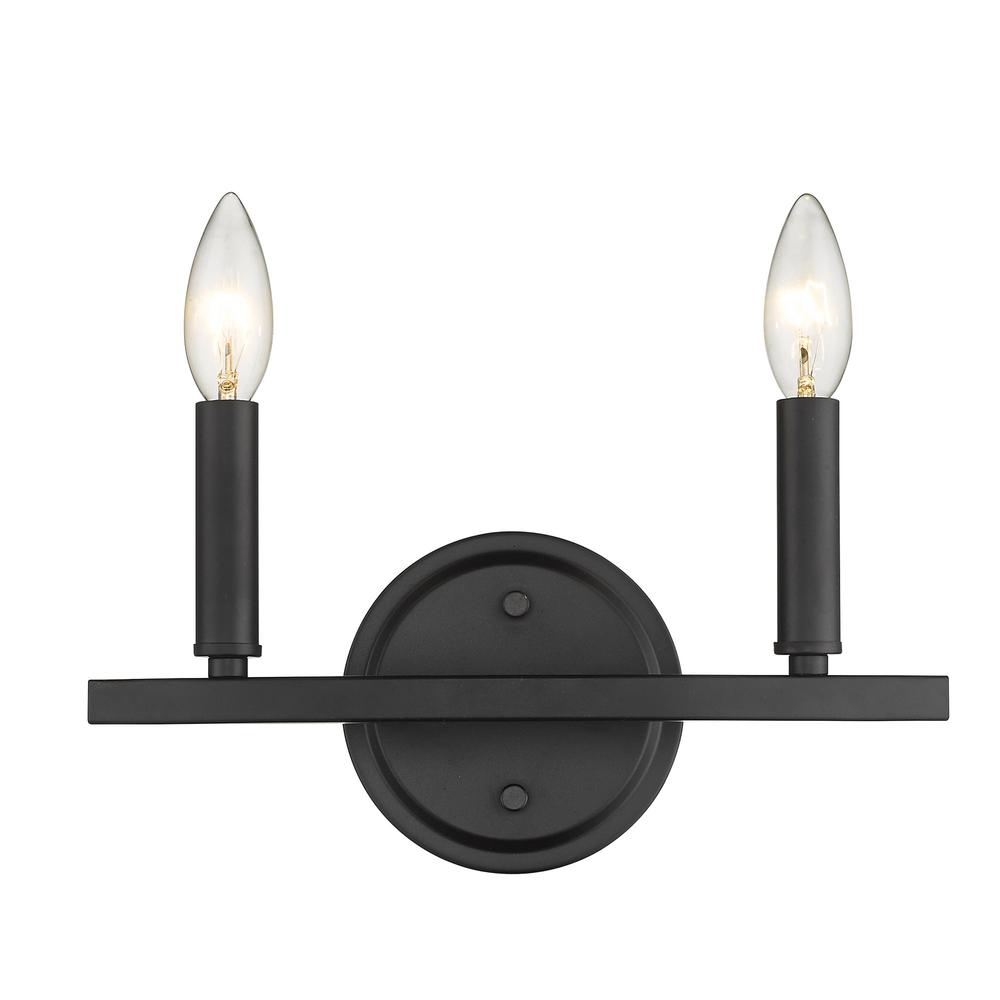Two Light Matte Black Wall Sconce. Picture 9