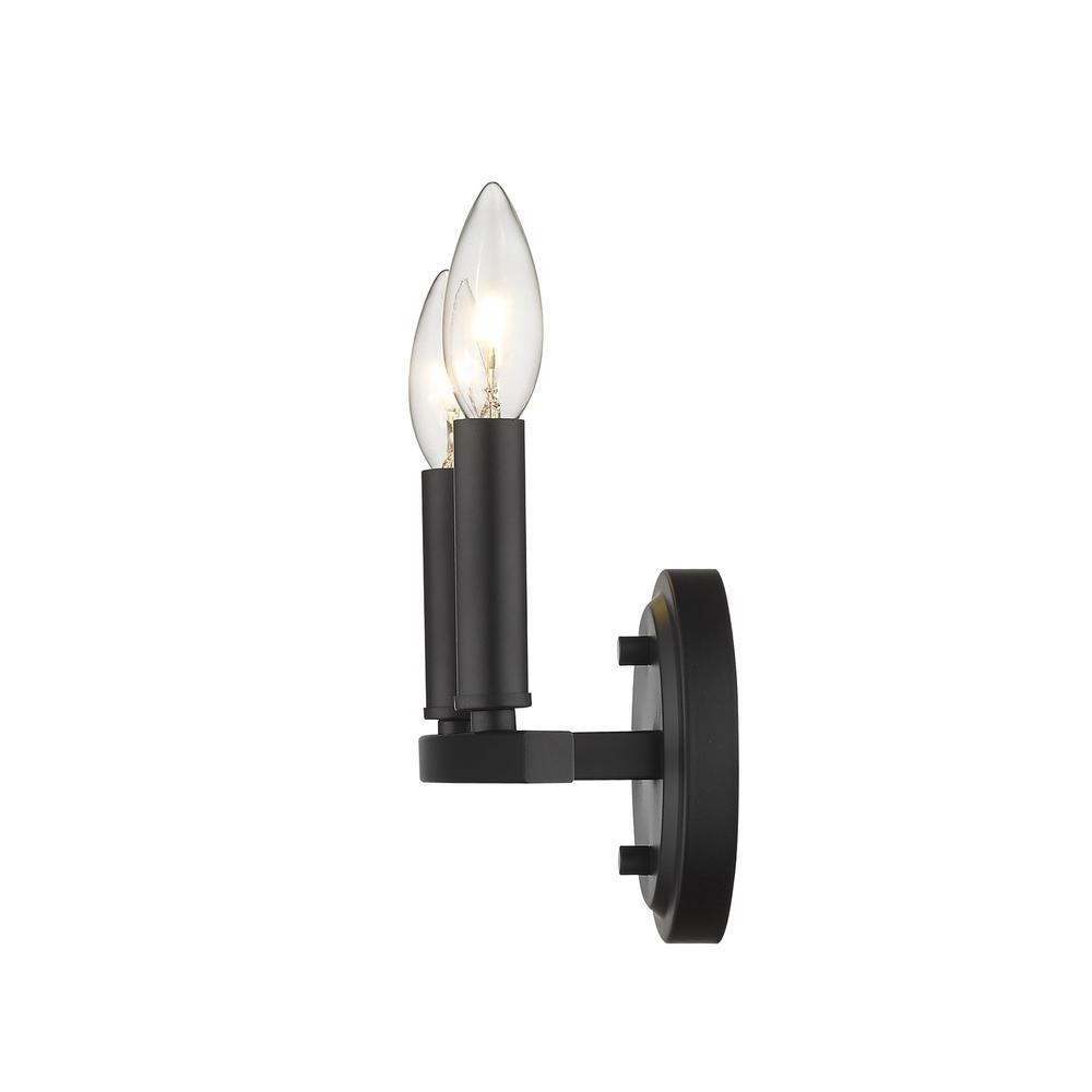 Two Light Matte Black Wall Sconce. Picture 1