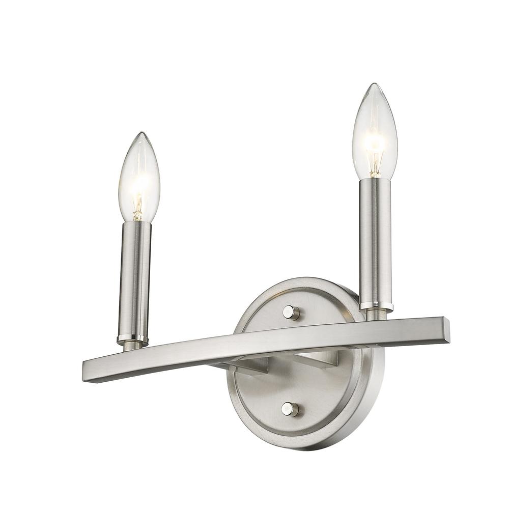 Two Light Silver Wall Sconce. Picture 5