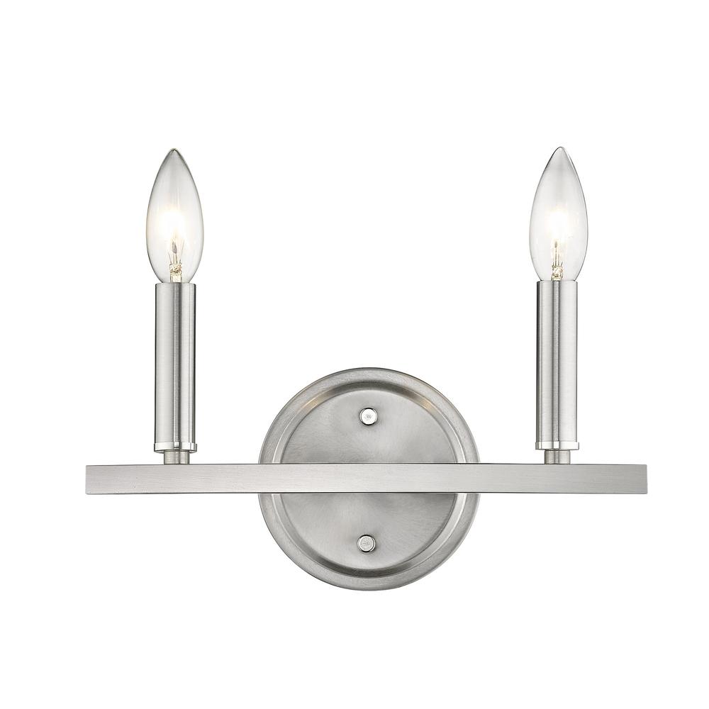 Two Light Silver Wall Sconce. Picture 8