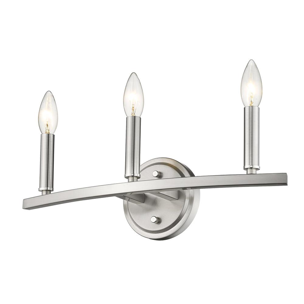 Three Light Silver Wall Sconce. Picture 3