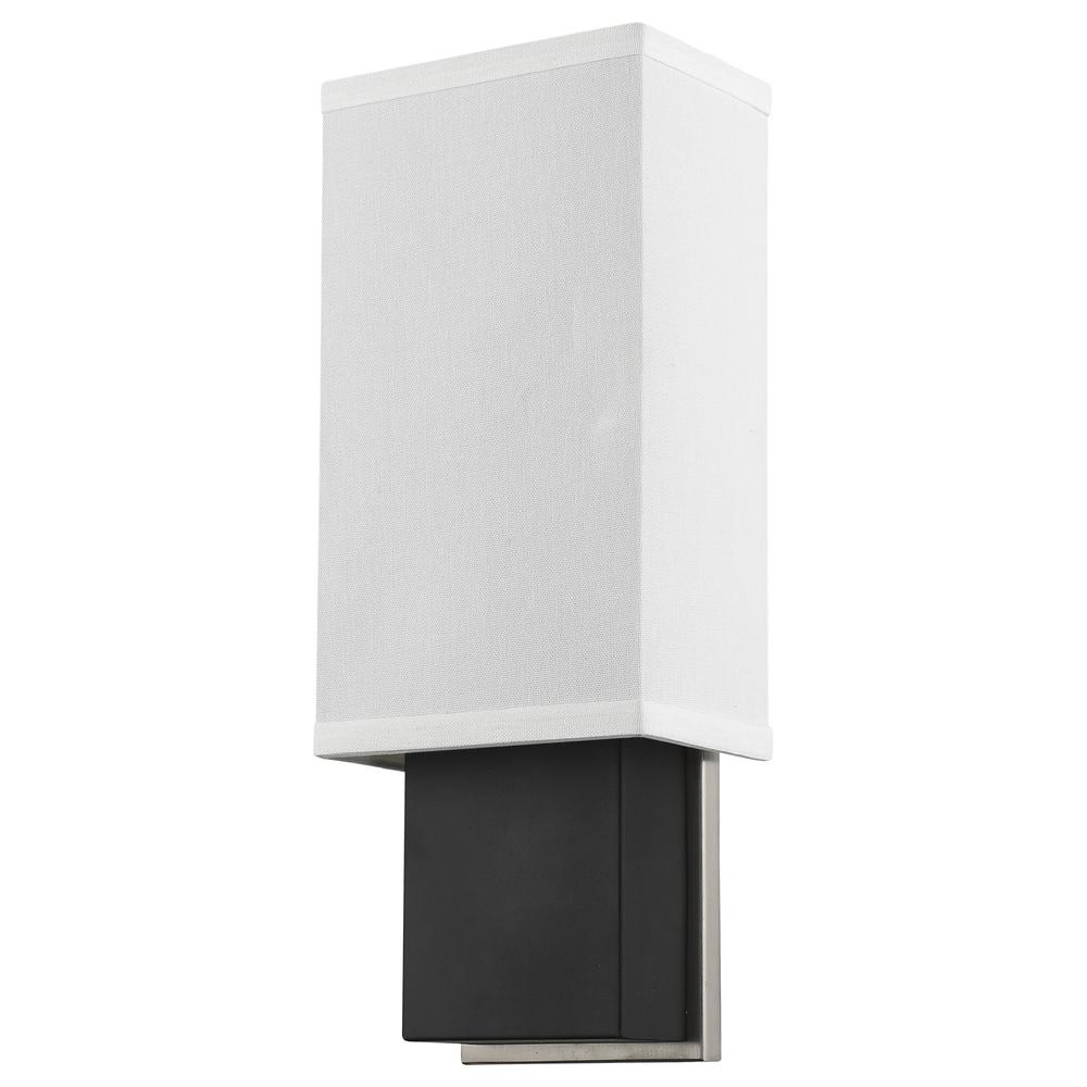Rectangular Wall Sconce with Linen Fabric Shade. Picture 2