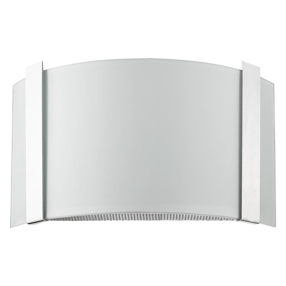 Polished Chrome Wall Sconce with Frosted Glass Shade. Picture 1