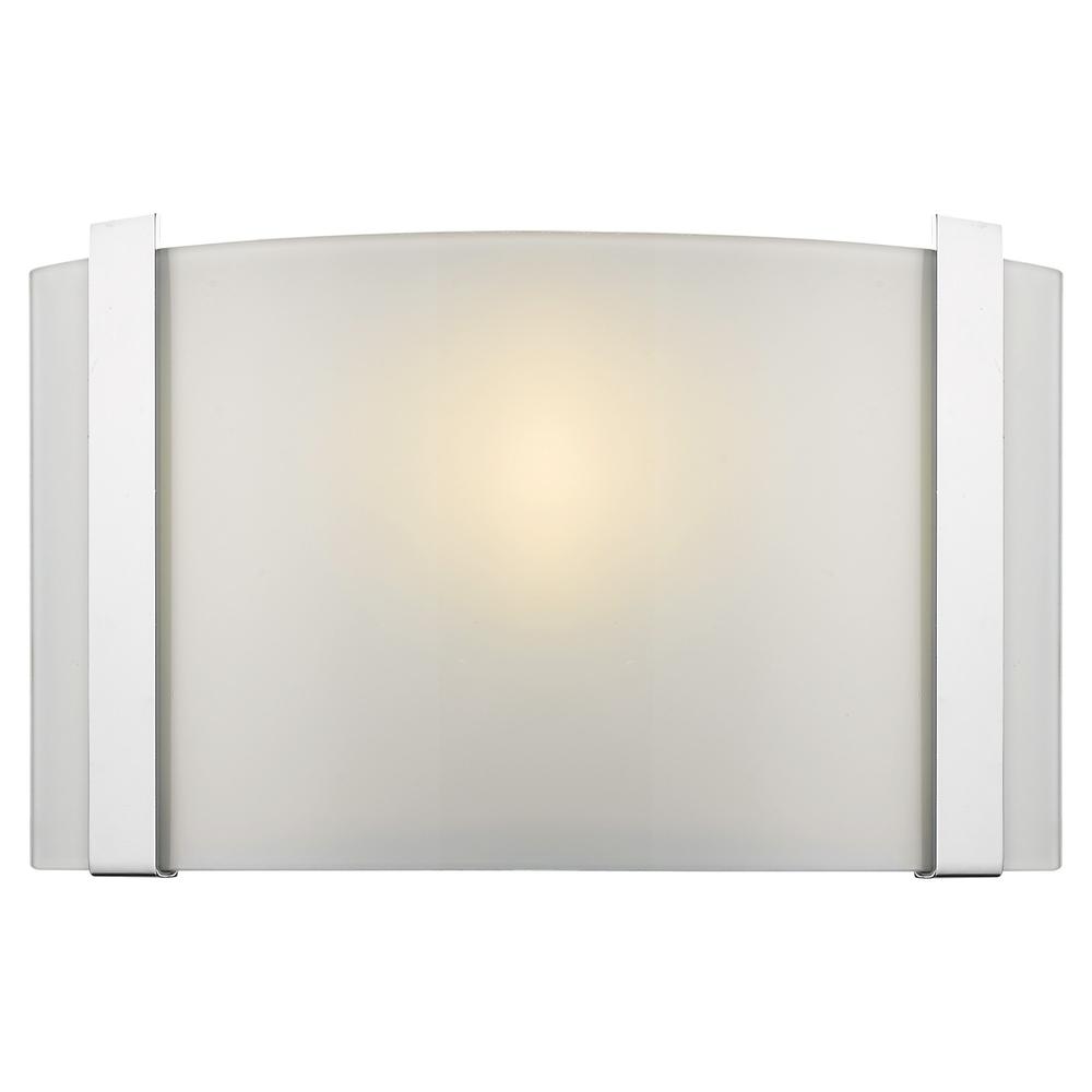 Polished Chrome Wall Sconce with Frosted Glass Shade. Picture 2