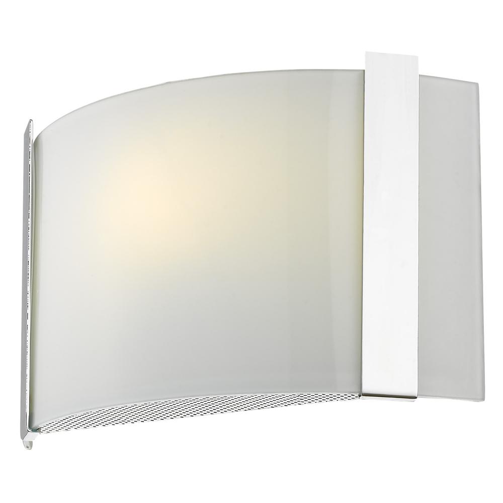 Polished Chrome Wall Sconce with Frosted Glass Shade. Picture 5