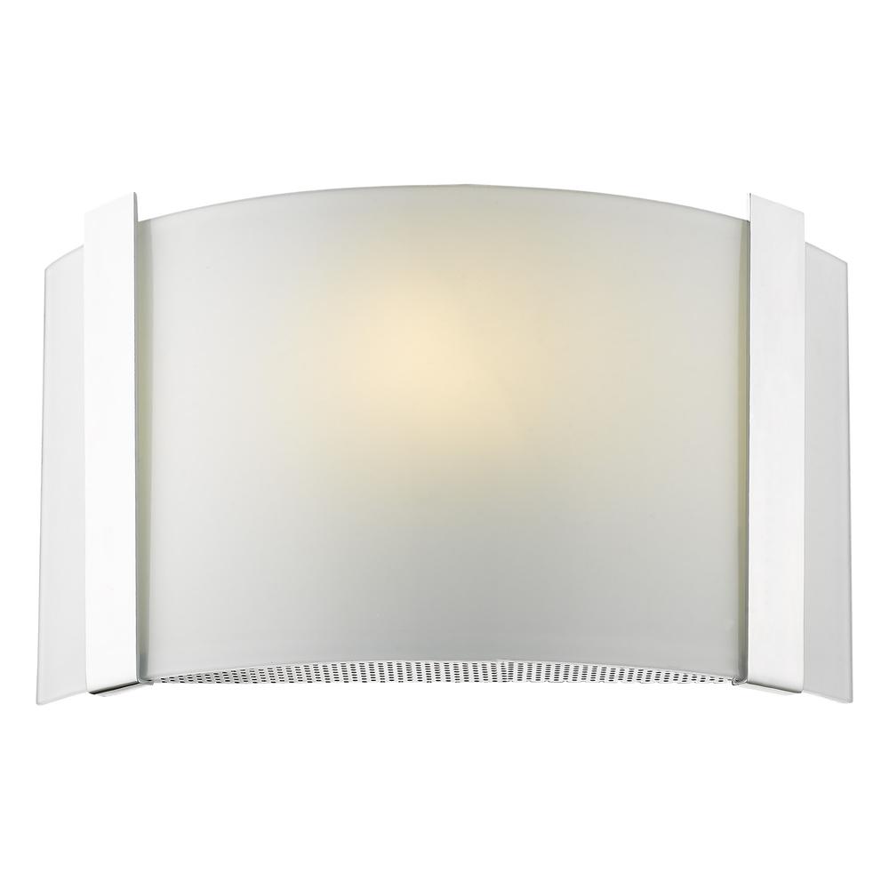 Polished Chrome Wall Sconce with Frosted Glass Shade. Picture 6