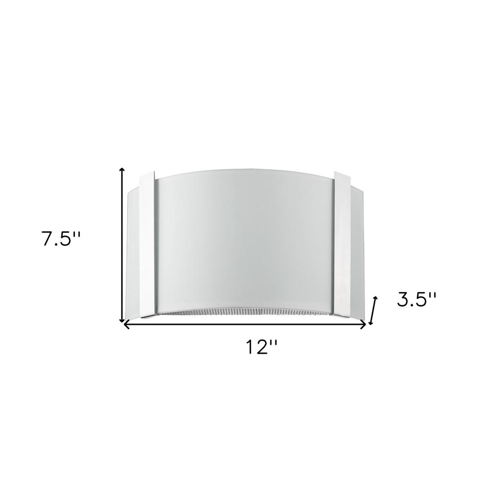 Polished Chrome Wall Sconce with Frosted Glass Shade. Picture 7