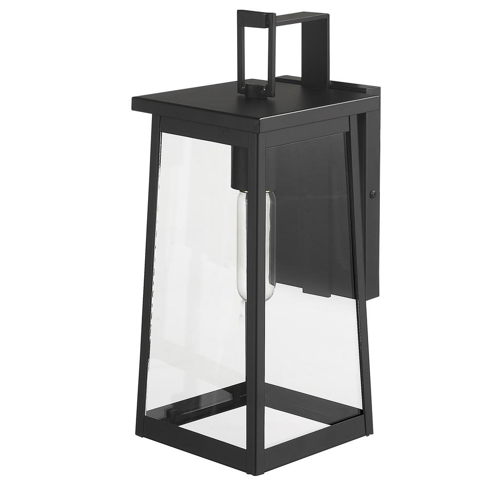 Black Contempo Elongated Outdoor Wall Light. Picture 1