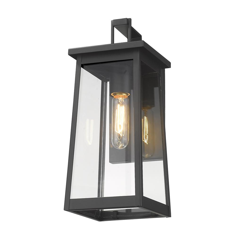 Black Contempo Elongated Outdoor Wall Light. Picture 2