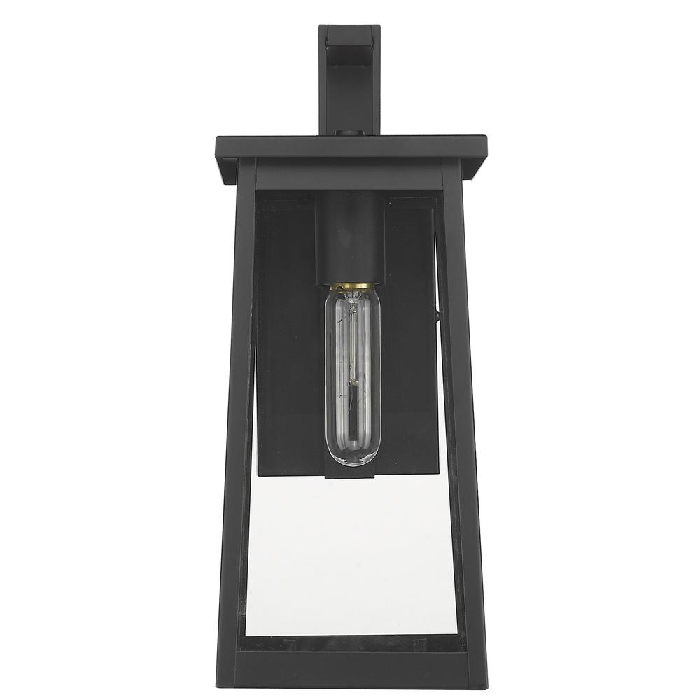 Black Contempo Elongated Outdoor Wall Light. Picture 3