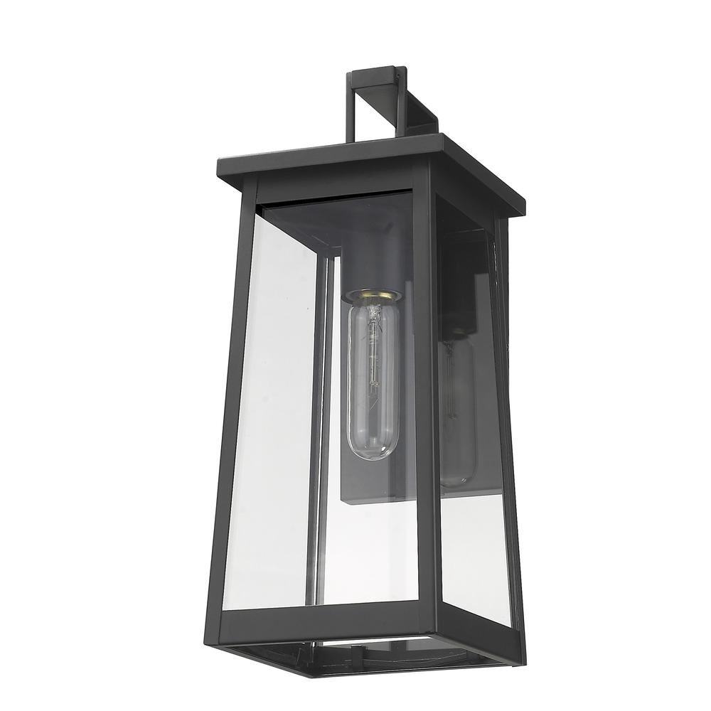 Black Contempo Elongated Outdoor Wall Light. Picture 6