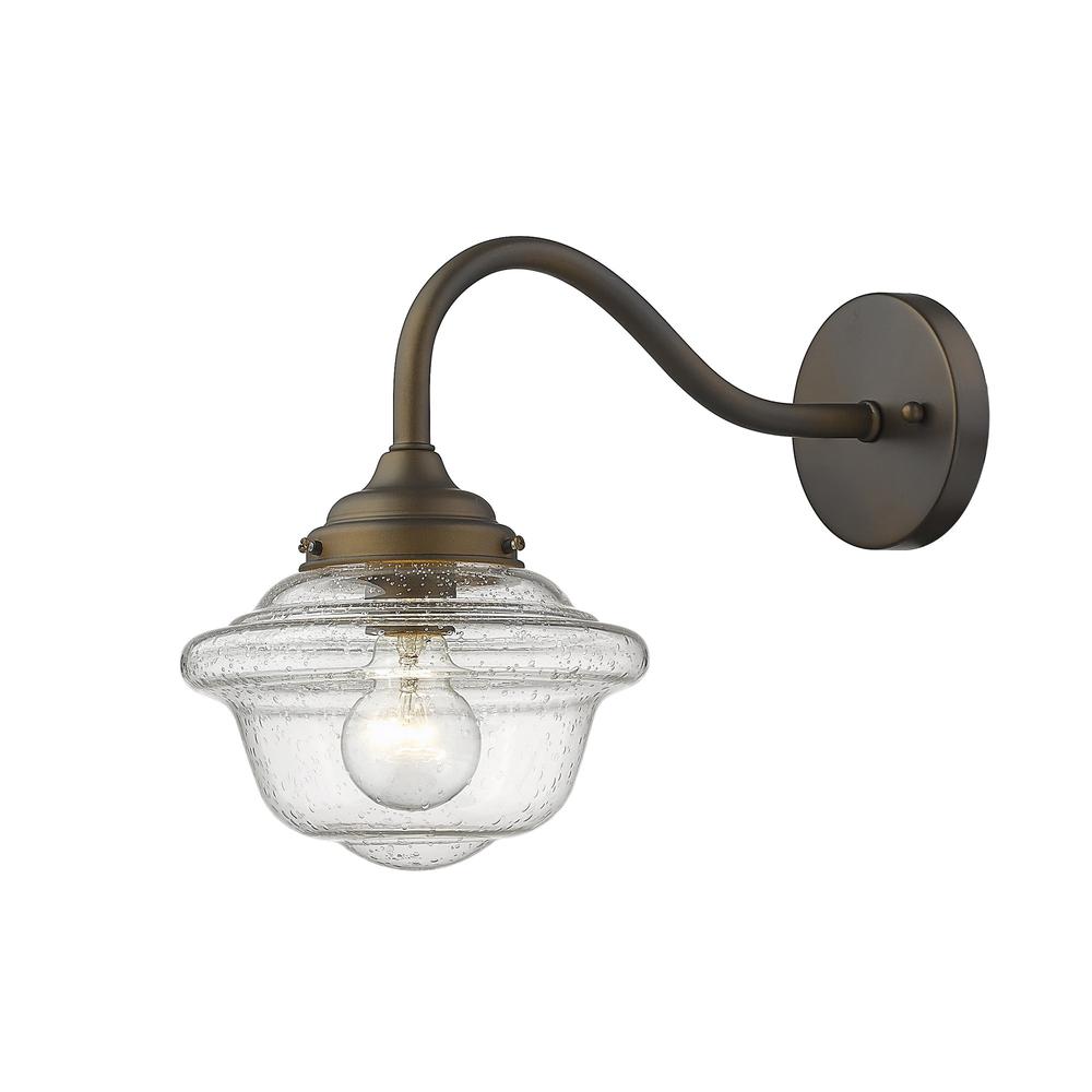 Burnished Bronze Vintage Schoolhouse Outdoor Wall Light. Picture 2