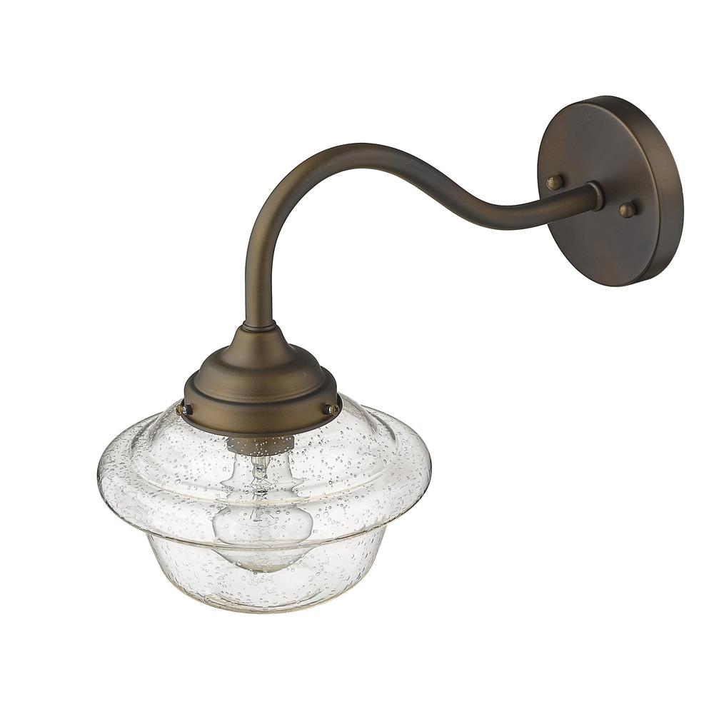 Burnished Bronze Vintage Schoolhouse Outdoor Wall Light. Picture 3