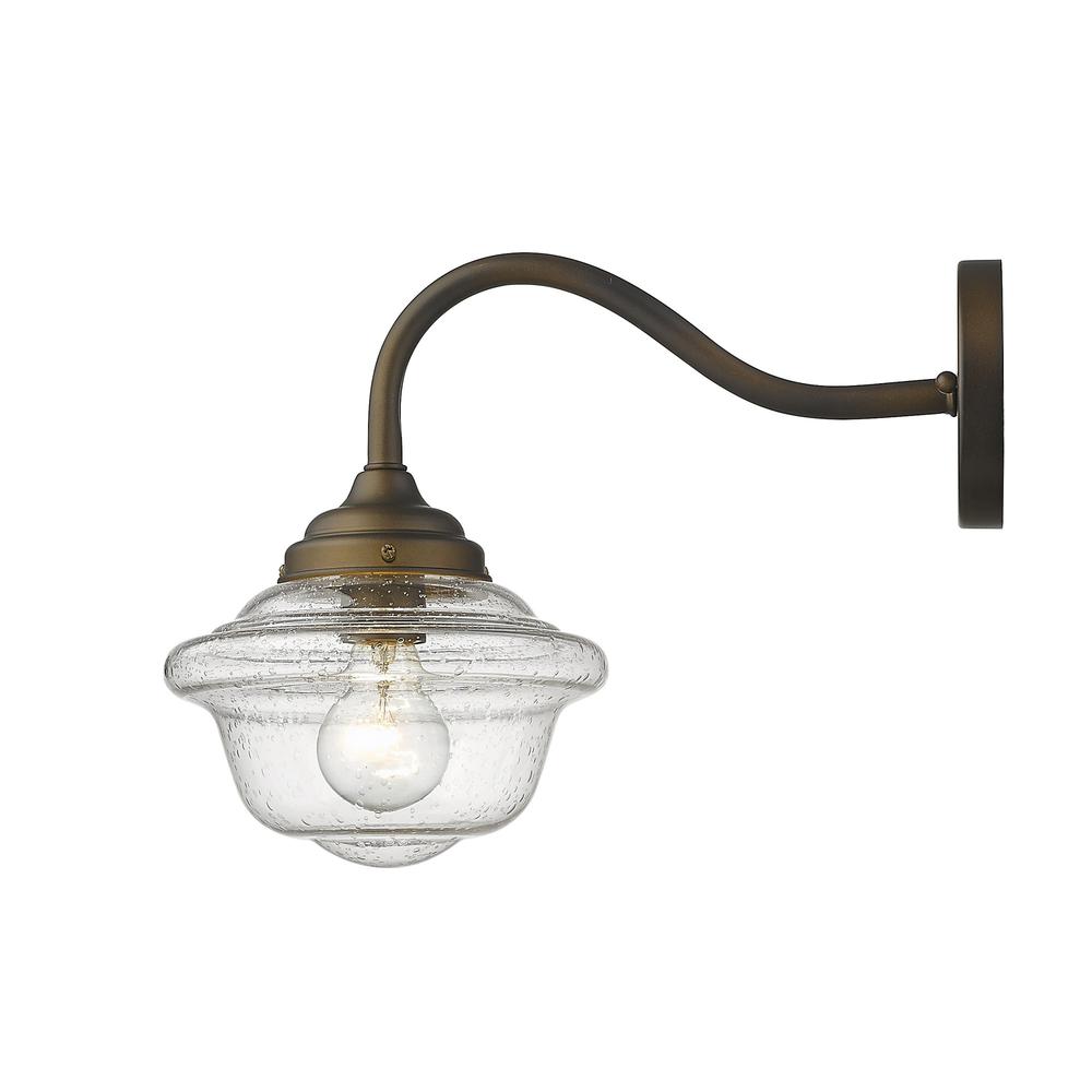 Burnished Bronze Vintage Schoolhouse Outdoor Wall Light. Picture 7