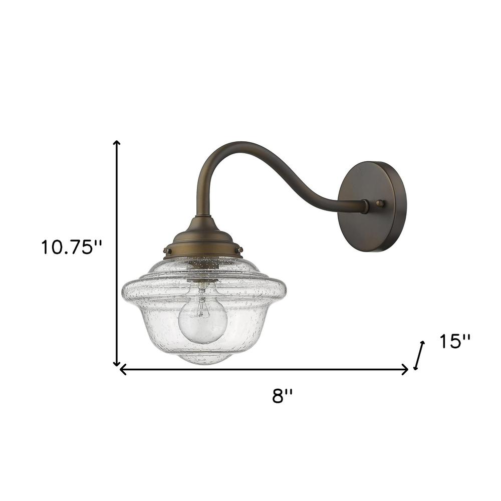 Burnished Bronze Vintage Schoolhouse Outdoor Wall Light. Picture 8