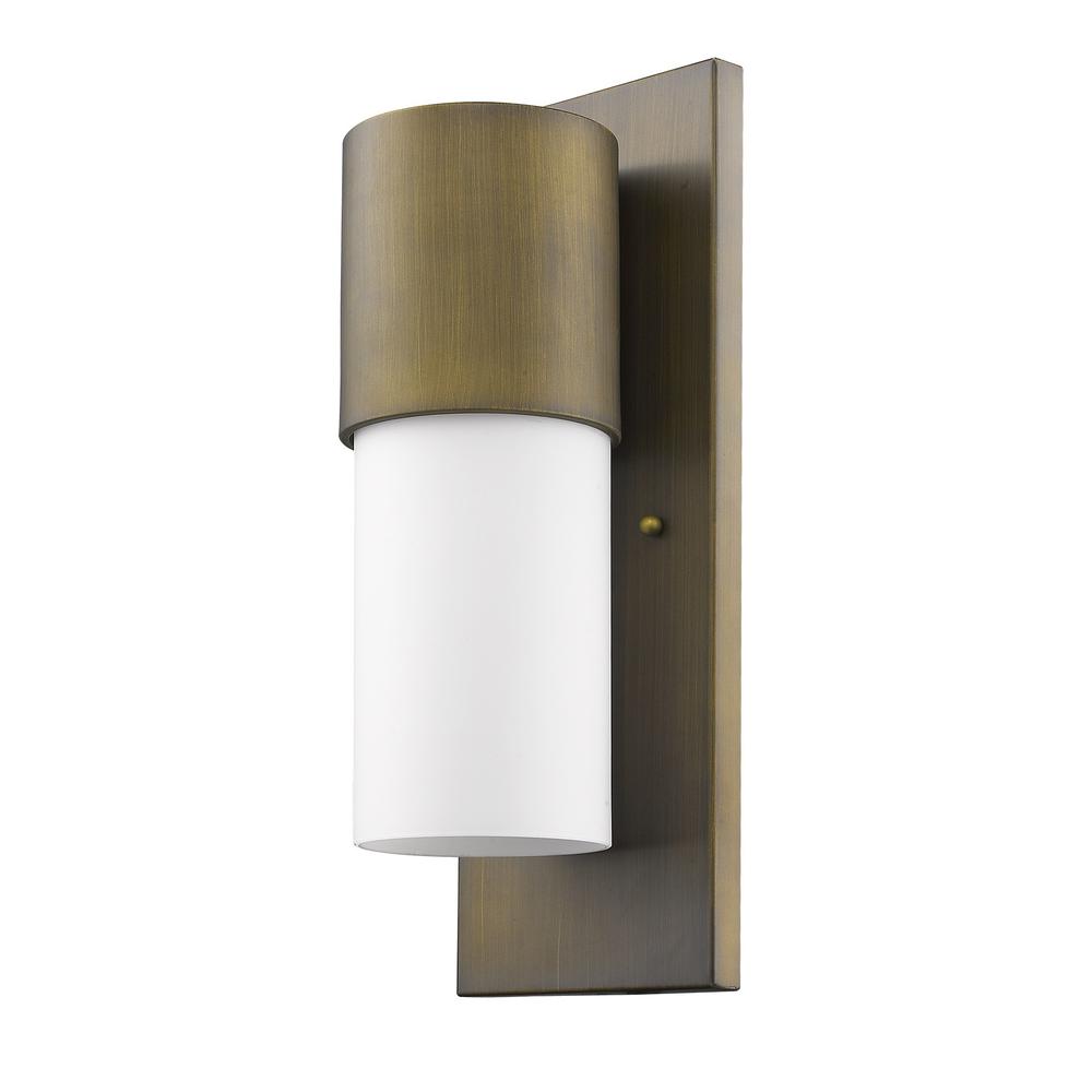 Contemporary Brushed Gold and White Wall Light. Picture 2