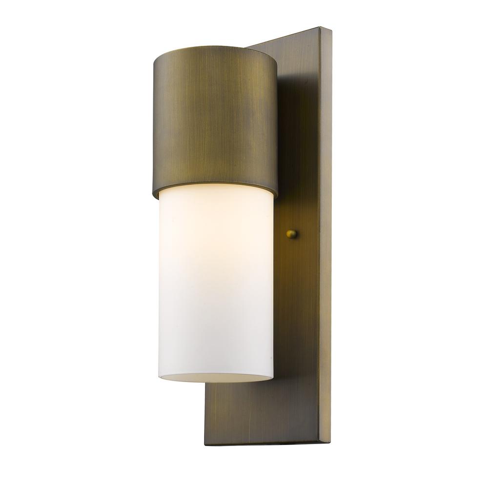 Contemporary Brushed Gold and White Wall Light. Picture 1