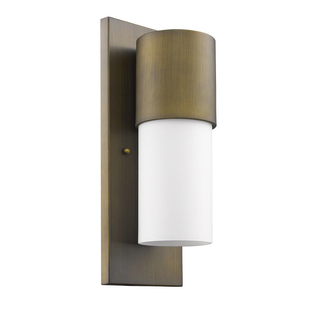 Contemporary Brushed Gold and White Wall Light. Picture 3