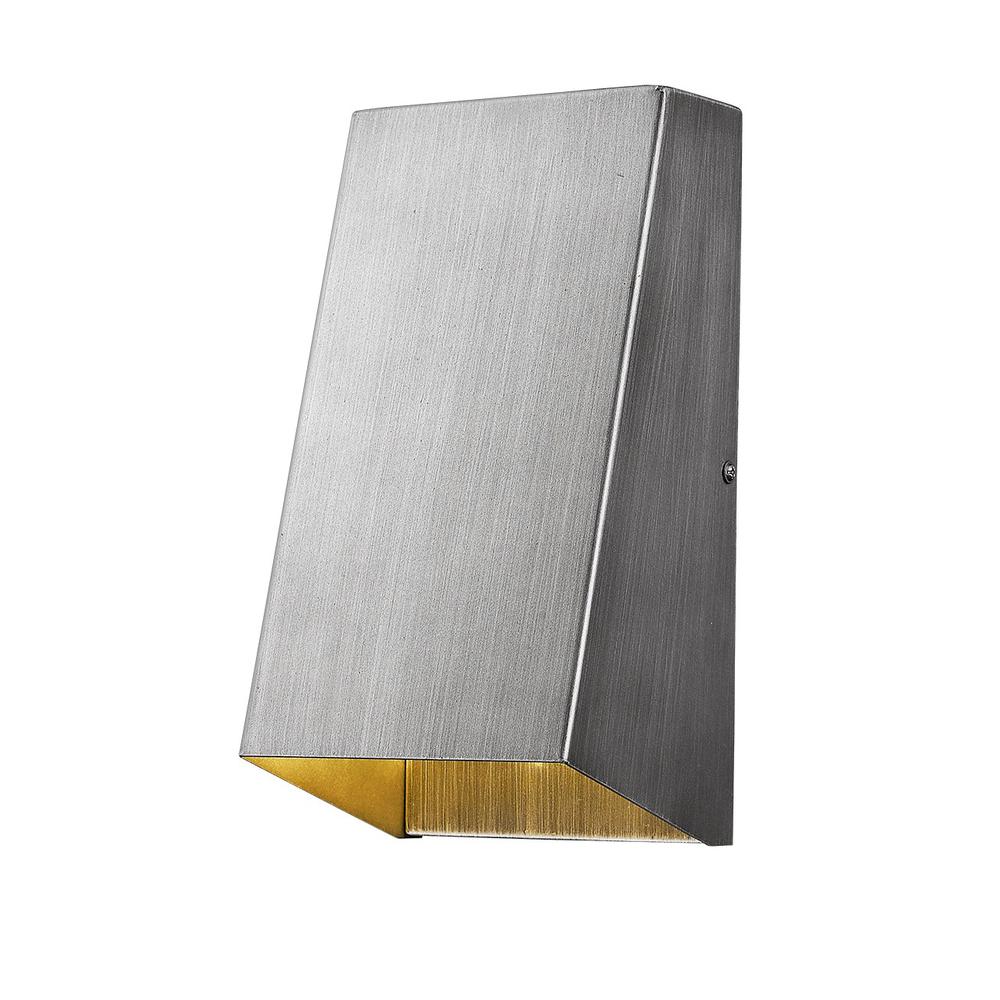 Brushed Silver Geometric Wall Sconce. Picture 1
