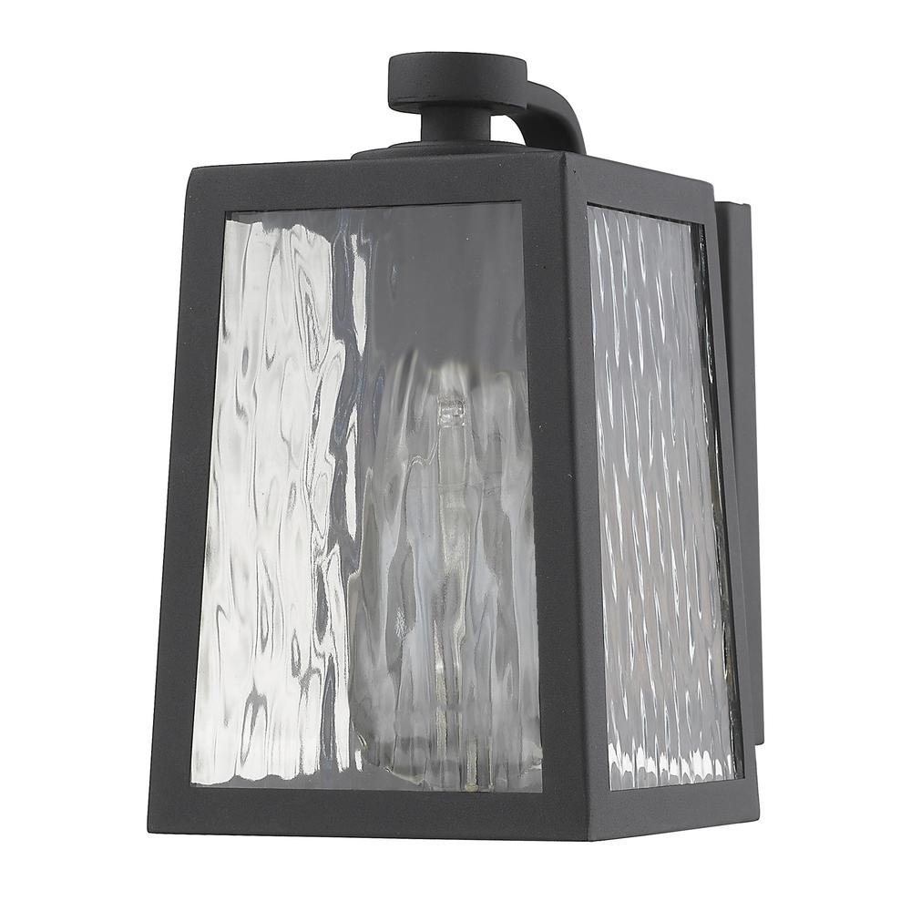 Matte Black glass panels Outdoor Wall Light. Picture 1