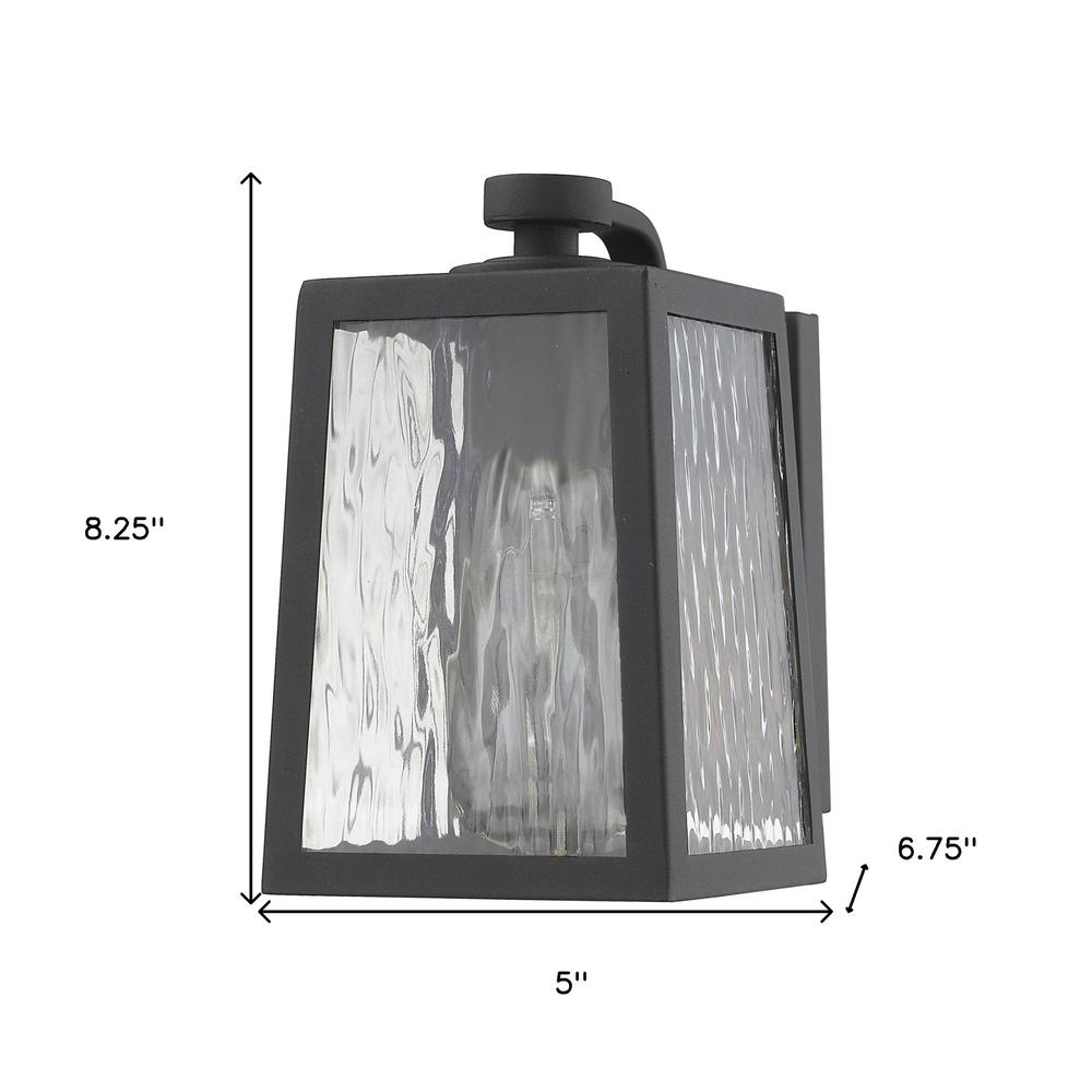 Matte Black glass panels Outdoor Wall Light. Picture 6
