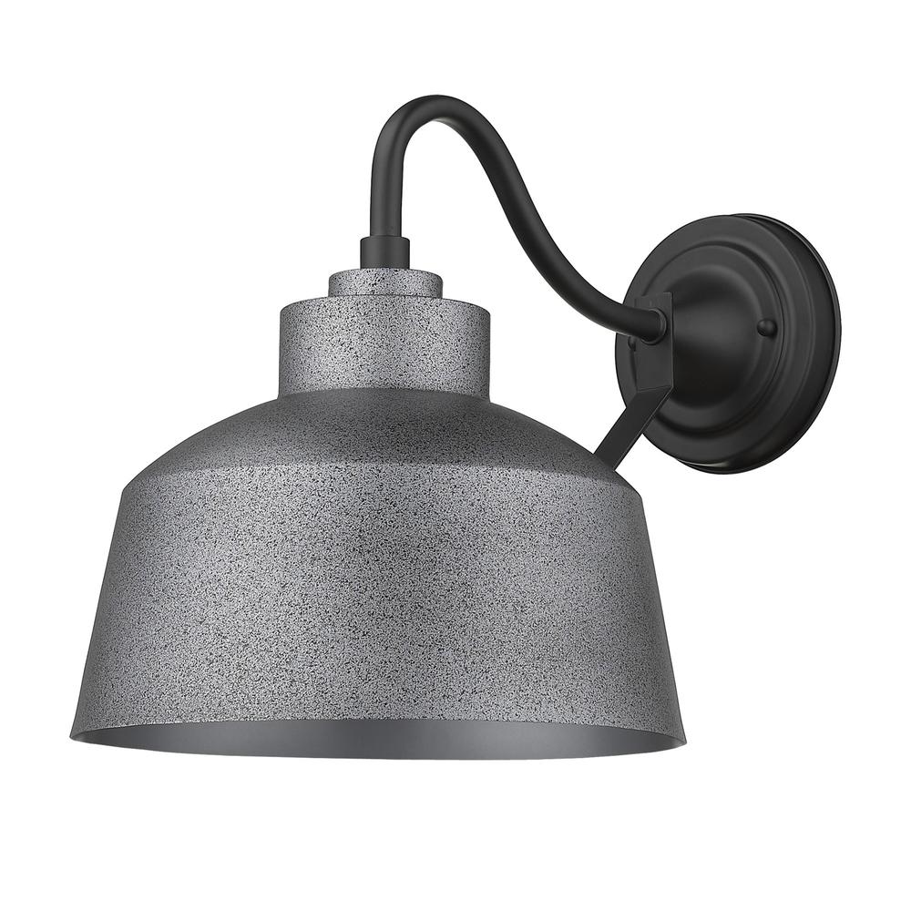 Pebbled Gray Bowl Shape Outdoor Wall Light. Picture 1