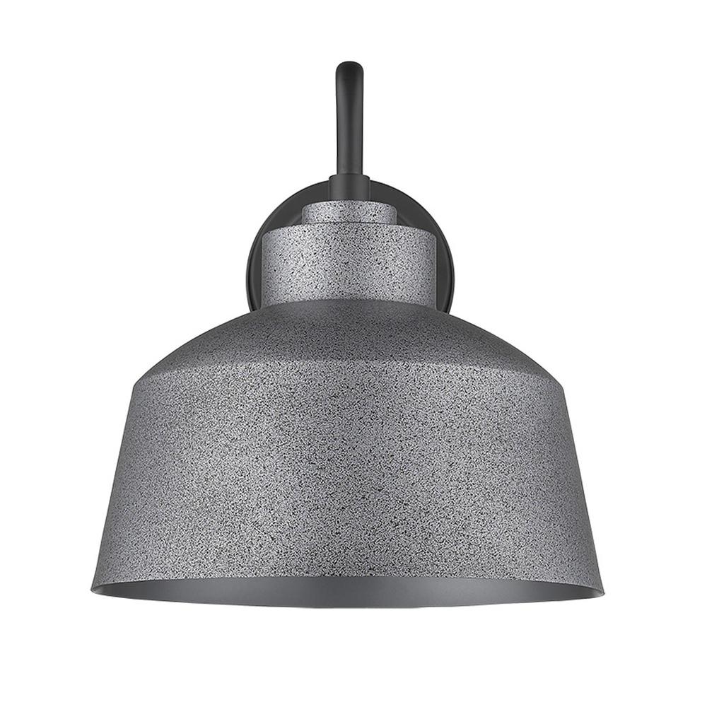 Pebbled Gray Bowl Shape Outdoor Wall Light. Picture 3