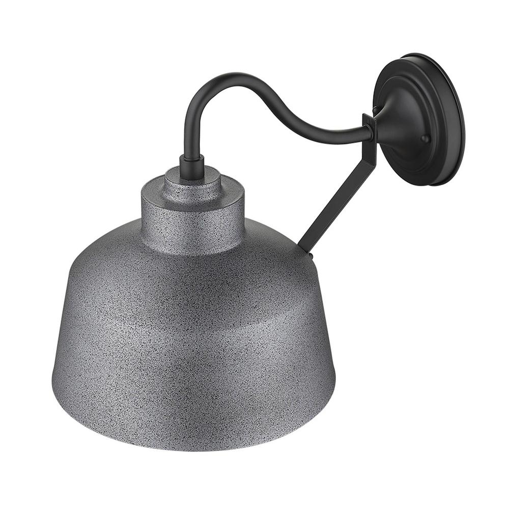 Pebbled Gray Bowl Shape Outdoor Wall Light. Picture 5