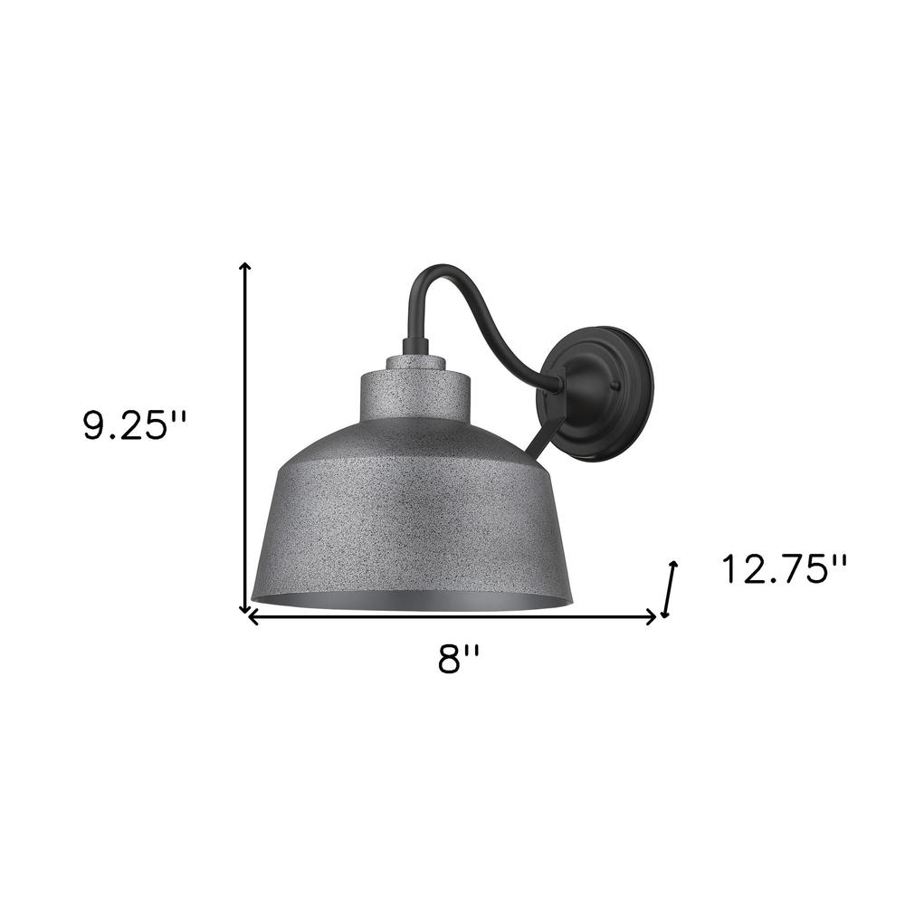 Pebbled Gray Bowl Shape Outdoor Wall Light. Picture 7