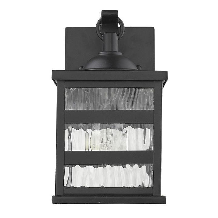 Glass panel Matte Black Outdoor Cage Light. Picture 2