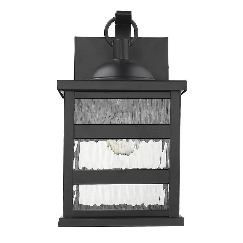 Glass panel Matte Black Outdoor Hanging Light. Picture 4