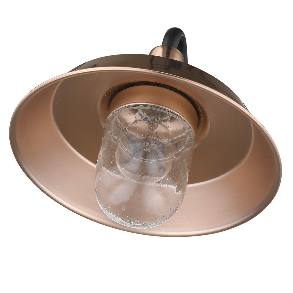 Shiny Copper Shallow Plate Shape Wall Light. Picture 8