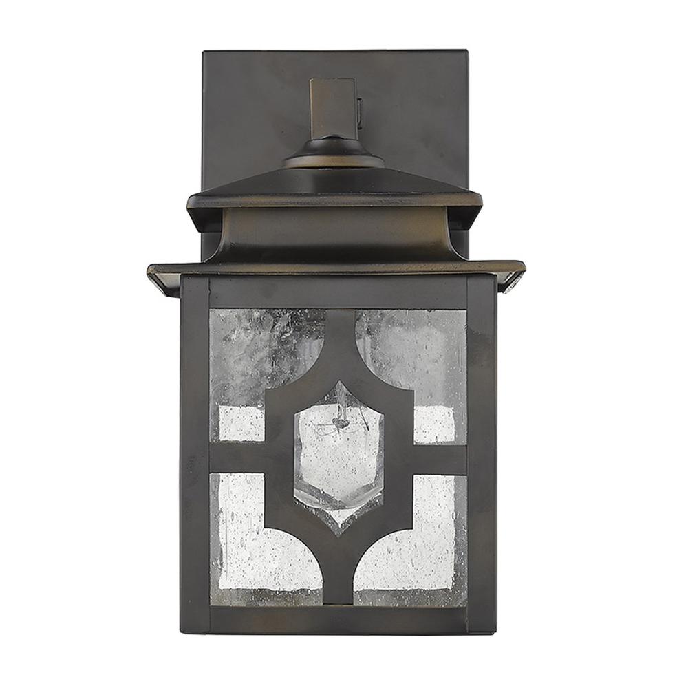 Antique Bronze Outdoor Lantern Wall Light. Picture 1