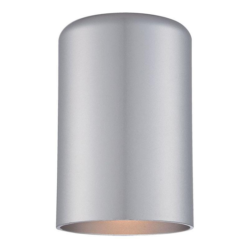 Minimalist Brushed Silver Cylinder Wall Light. Picture 1