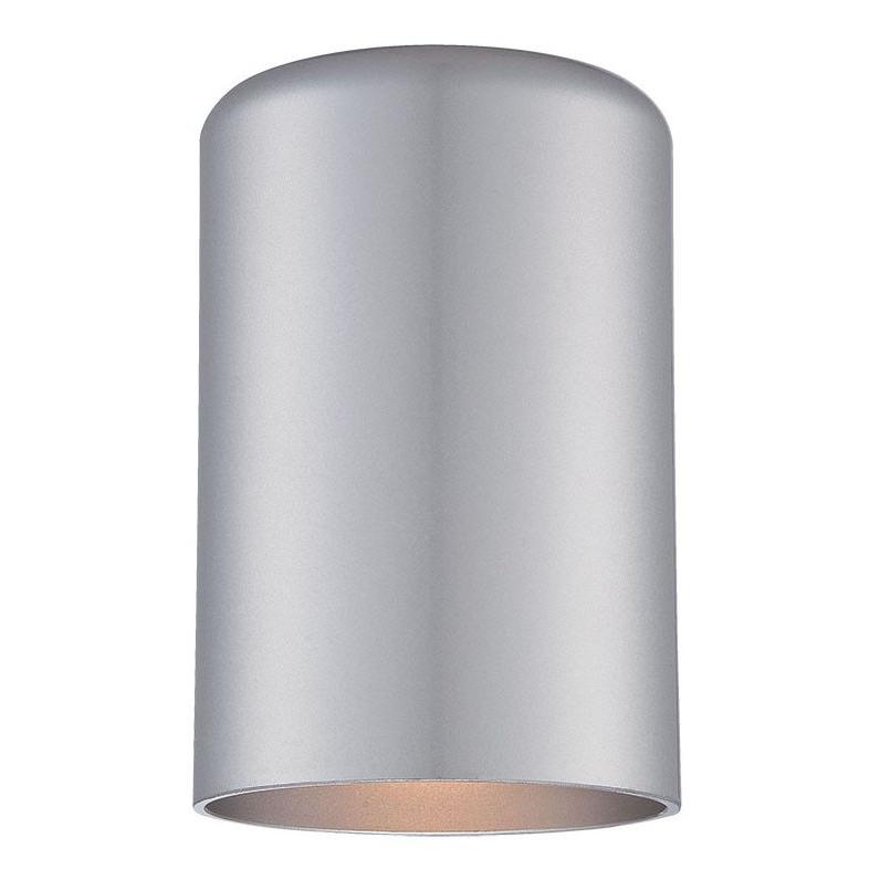 Minimalist Brushed Silver Cylinder Wall Light. Picture 2