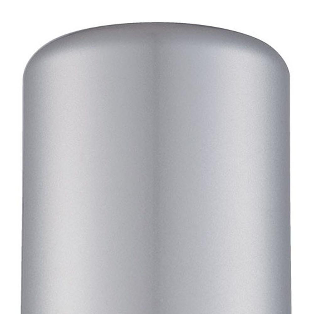 Minimalist Brushed Silver Cylinder Wall Light. Picture 3