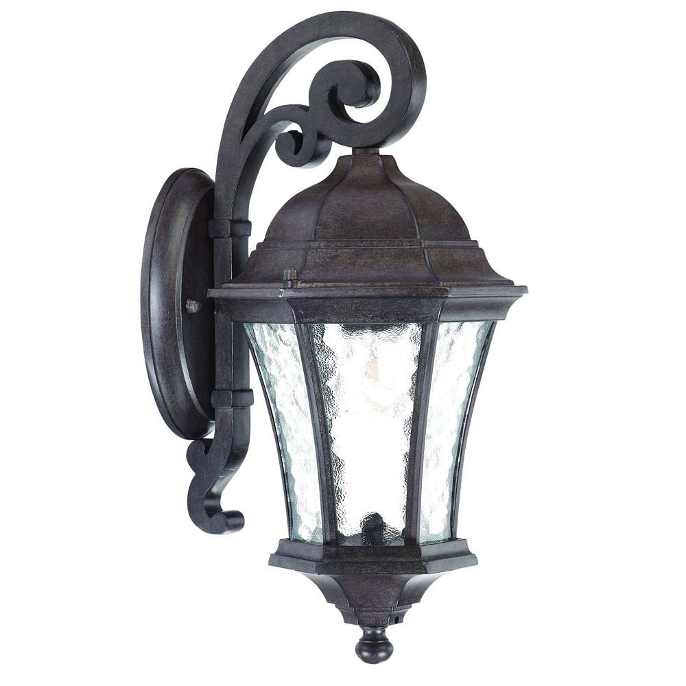 Antique Black Tapered Hanging Lantern Wall Light. Picture 2