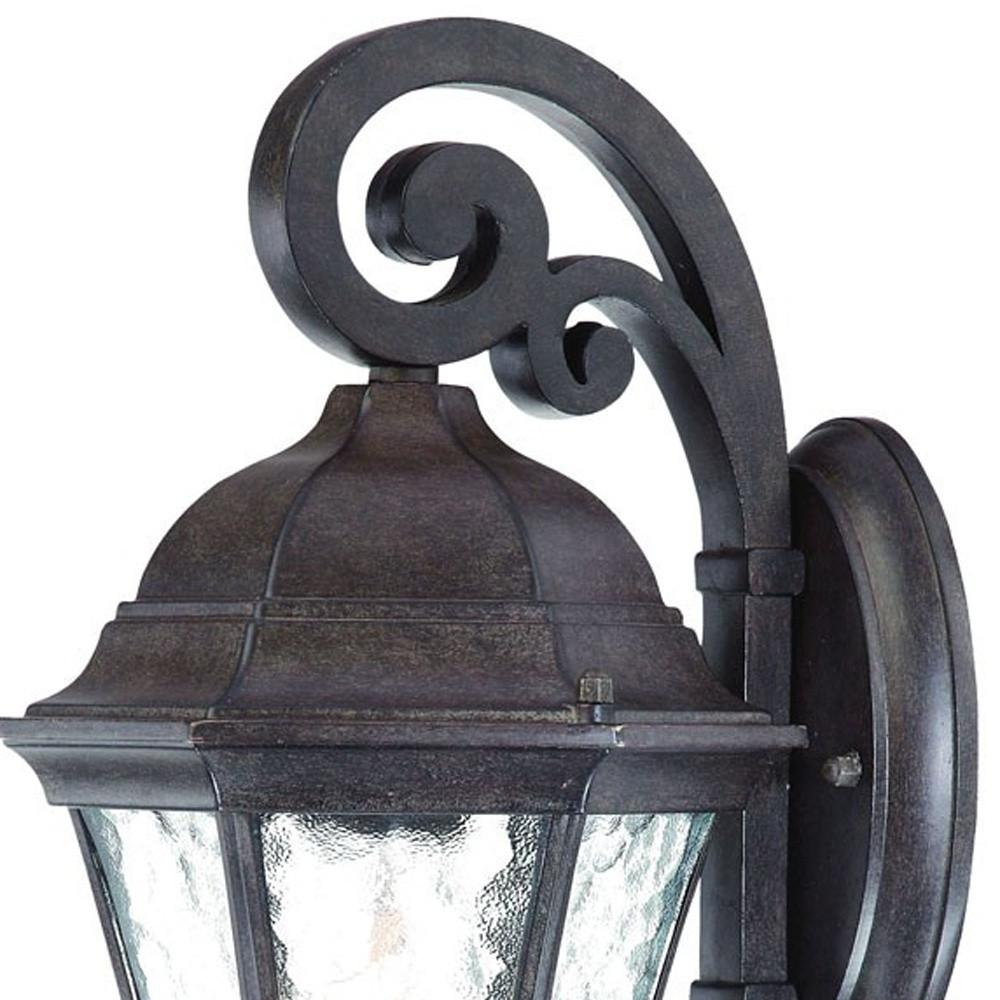 Antique Black Tapered Hanging Lantern Wall Light. Picture 3