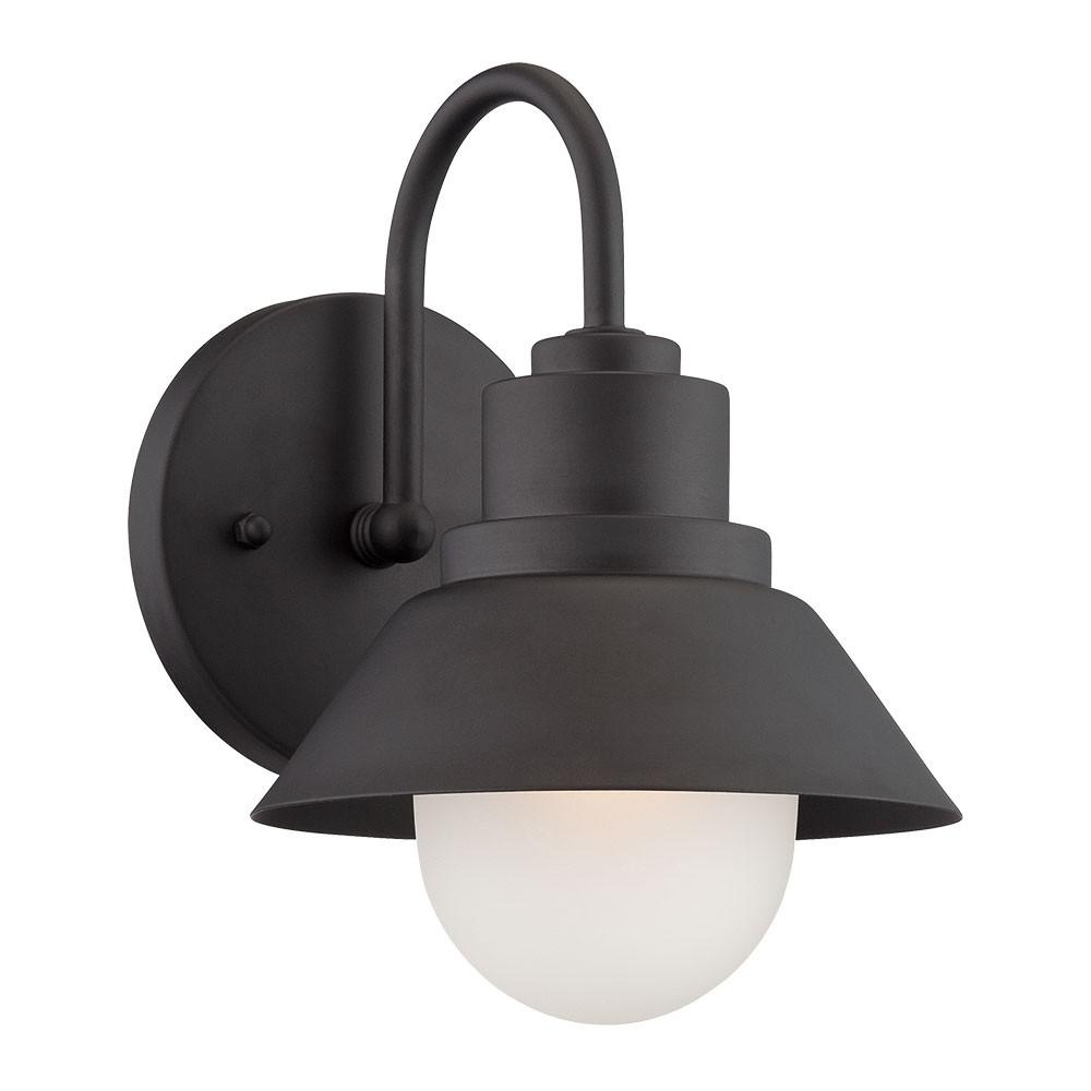 Matte Black Lamp Shade Wall Light. Picture 1
