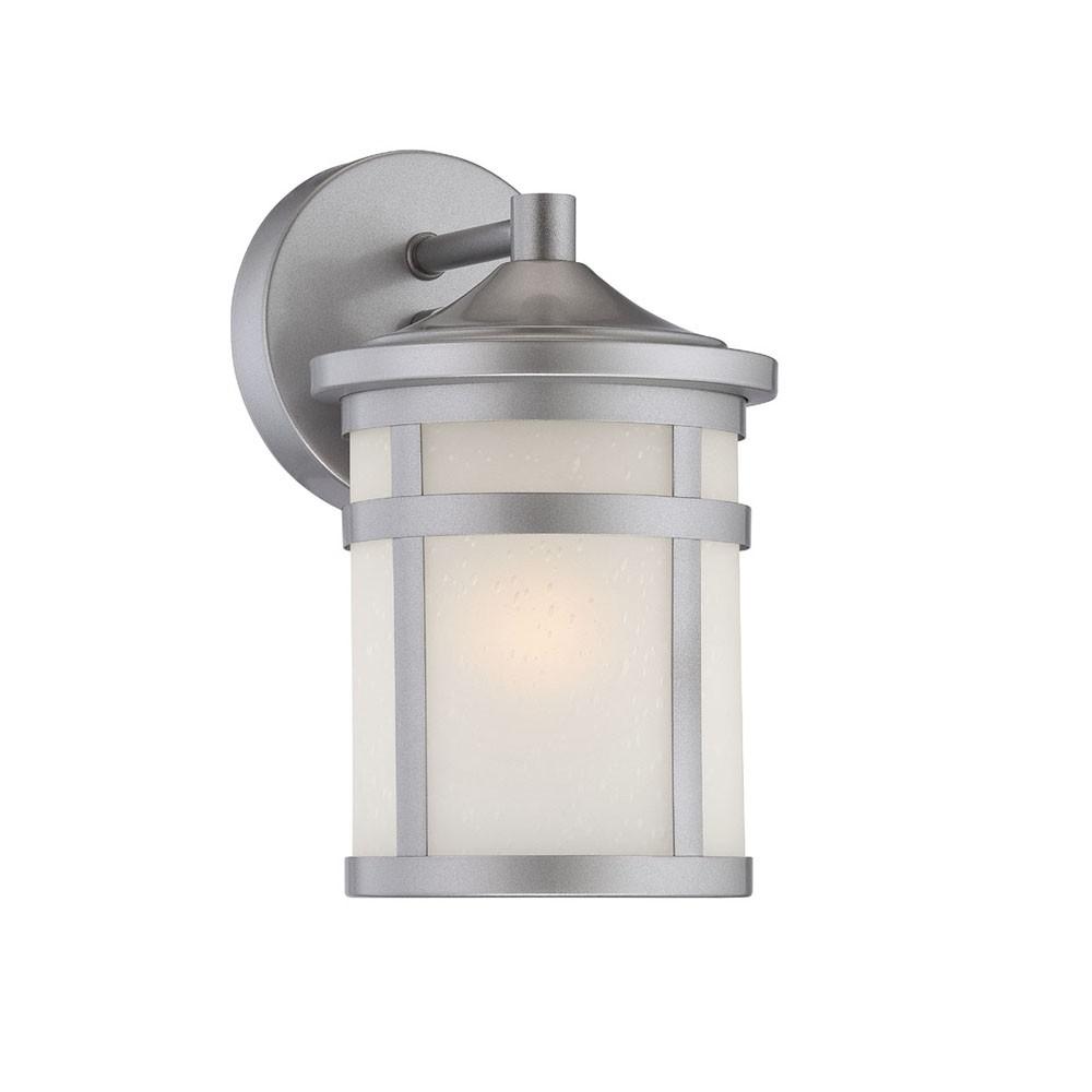Brushed Silver Hanging Lantern Shape Wall Light. Picture 1
