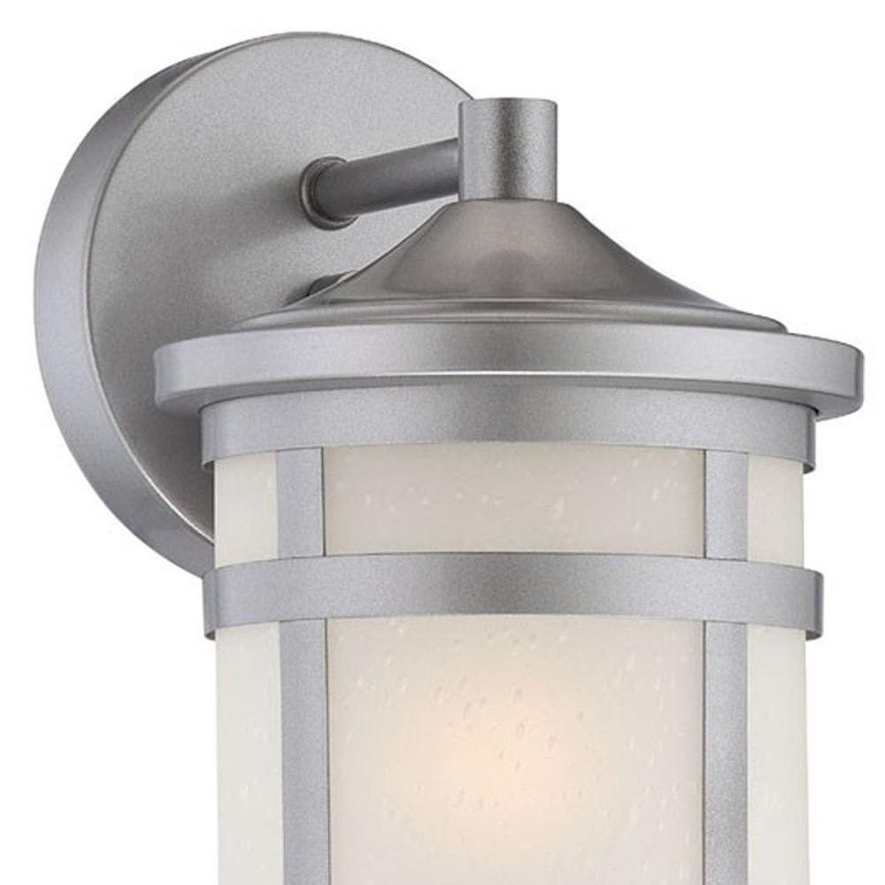 Brushed Silver Hanging Lantern Shape Wall Light. Picture 3